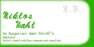 miklos wahl business card